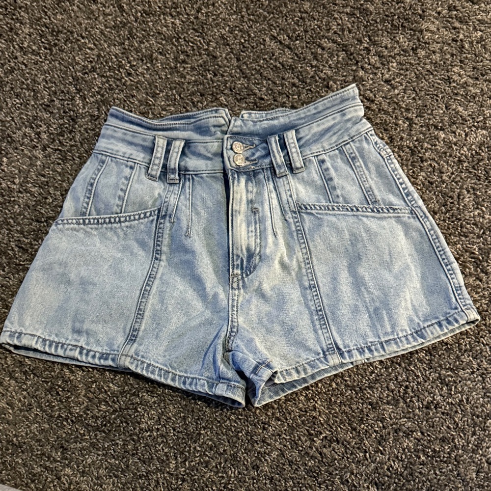 Rewash Light Blue High-Waisted Denim Shorts